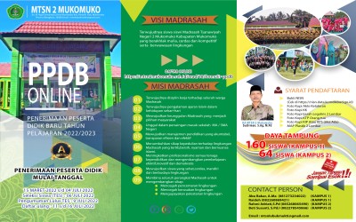 Jadwal Pelaksanaan PPDB MTsN 2 Mukomuko Tahun Ajaran 2022/2023