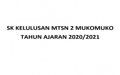 Pengumuman kelulusan siswa kelas 9 tahun ajaran 2020/2021